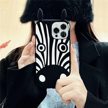 Load image into Gallery viewer, Cute 3D Little Ear Silicone Phone Case For Iphone 13 Pro Max X Xr Xs 11 12 Pro Max Cartoon Dog 3D Cartoon Puppy Black And White Color Cute Cover
