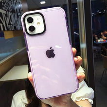 Load image into Gallery viewer, Fluorescent Color Shockproof Phone Case For iPhone 13 Pro Max 12 Mini 11 Transparent Soft Silicone Cover Transparent Case Glow In Dark Phone Case Luxury Square Case Cover For iPhone
