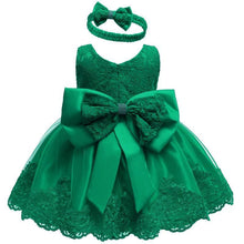 Load image into Gallery viewer, Modern luxury Baby Elegant Baby Girls 1st Year Birthday Dress Halloween Costume Party Dress For Baby And Girls With Big Bow And Modern Unique Colors
