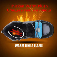 Load image into Gallery viewer, Brand Men Winter Snow Boots Waterproof Leather Sneakers Super  Warm Men's Boots Outdoor Male Hiking Boots Work Shoes Size 39-47
