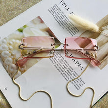 Load image into Gallery viewer, Fashion Rimless  Women Trendy Small Rectangle Sunglasses With High Quality metal frame And UV400 Protection

