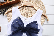 Load image into Gallery viewer, Baby Girl Clothes for Kids with Cute Purple Stripe and Round Neck  Sleeveless Chiffon Dresses For Girls
