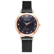 Load image into Gallery viewer, Fashion Set Women Watches Luxury Magnet Buckle Flower Rhinestone Watch Ladies Quartz Wrist Watch  WIth Bracelet In Set For Women and Girls
