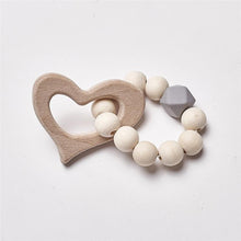 Load image into Gallery viewer, Modern Baby Silicone Wooden  Nursing Bracelets Wood Teether Silicone Beads Teething Wood Rattles Toys for Baby
