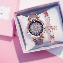 Load image into Gallery viewer, Women Elegant Popular Watch Set Starry Sky Ladies Bracelet Watch Casual Leather Sports Quartz Wristwatch For Women and Girls
