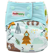 Load image into Gallery viewer, Colorful Modern Baby Cloth Diaper Bamboo Charcoal Nappy All-in-one Diapers sewn 3 Layers Micro fleece Insert Inside Reusable Diaper For Baby and Kids For Unlimited Use
