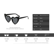 Load image into Gallery viewer, Elegant Retro  Love Heart Sunglasses Women Big Frame Personality Sunglasses Fashion Cute Retro Cat Eye Vintage Sunglasses  For Women and Girl
