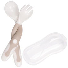 Load image into Gallery viewer, Baby Own Spoon and Fork Set With Travel Safe Case Toddler Babies Children Feeding Training Spoon Easy Grip Heat-Resistant Spoon
