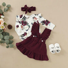 Load image into Gallery viewer, Newborn Baby Girl Floral Romper Jumpsuit Skirts Clothes Set Outfit Headband Cute Design Perfect Gift
