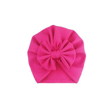 Load image into Gallery viewer, Handamde Elegant Baby Hats for Girls Big Bow Turban Hat Newborn  Baby Beanie Cap Solid Color Style

