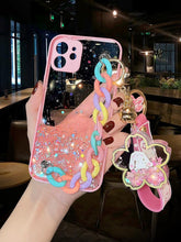 Load image into Gallery viewer, Cute Heart Chain Cute Case Luxury 3D Love Heart Wristband Girl Soft Case For iPhone 14 13 11 12 Pro Max 7 8 Plus Xr X Xs Silicone Phone Cover  Cute Case Luxury Hearts Case Camera Cover Protective Soft Slim Girly Case Designed for iPhone

