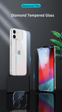 Load image into Gallery viewer, 3 In 1  2PCS Front+Back+Lens Full Cover Tempered Glass Film For iPhone 12 11 Pro Max Mini Screen Protector For iPhone 13 Pro Max Glass Temper Glass Film Temper Glass Film Premium HD Clarity Anti-Fingerprint/Scratch for iPhone
