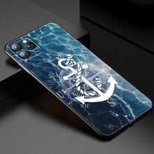 Load image into Gallery viewer, Anchor Boat Ship Wheel Phone Case For iPhone 13 12 Mini 11 Pro XS Max XR X 8 7 6S 6 Plus 5S 5 SE 2020 Black Cover Custom Anchor Hard Back Cover Case
