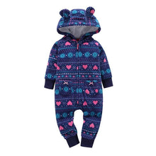 Load image into Gallery viewer, Modern Popular Fashion Newborn One Piece Fleece Hooded Jumpsuit Long Sleeved Baby Body suits Romper For Girls and Boys Kids

