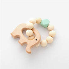 Load image into Gallery viewer, Modern Baby Silicone Wooden  Nursing Bracelets Wood Teether Silicone Beads Teething Wood Rattles Toys for Baby
