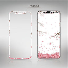 Load image into Gallery viewer, Flowers Cartoon Screen Protector For iPhone 13 12 11 Pro Max Soft Edge Tempered Glass on For iPhone XS MAX XR 7 8 PLUS Lovely Easy Installation Frame 9H Hardness Full Coverage Bubble Free Cute Lovely Cherry Blossom Design Glass For iPhone
