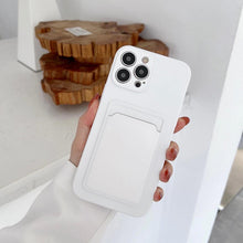 Load image into Gallery viewer, Soft Silicone Card Phone Case for IPhone 13  12 Pro Max Shockproof Protector Cover for IPhone 14 Plus Cases Heavy Duty Solid Slim Lightweight Anti-Shock Cover for iPhone
