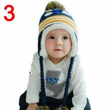 Load image into Gallery viewer, Modern New Baby Boys and Girls Winter Warm Knitted Crochet Ear flap Beanie Wool Cute Penguin Cap For Kids
