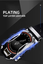 Load image into Gallery viewer, Belts for 3.5cm Width Sports Car Brand Fashion Automatic Buckle Black Genuine Leather Men's Jeans High Quality Waist Male Strap
