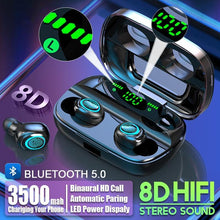 Load image into Gallery viewer, STEVVEX 3500mAh LED Bluetooth Wireless Earphones Headphones Earbuds TWS Touch Control Sport Headset Noise Cancel Earphone Headphone
