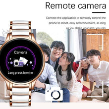 Load image into Gallery viewer, New Ceramic Smart Sport Fitness Watch For Women With Heart Rate Blood Pressure Monitor For Android and  IOS Sistems Sport Multifunctional Steel Belt Smartwatch
