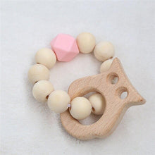 Load image into Gallery viewer, Modern Baby Silicone Wooden  Nursing Bracelets Wood Teether Silicone Beads Teething Wood Rattles Toys for Baby
