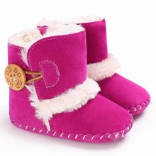 Load image into Gallery viewer, Newborn Infant Baby Snow Boots Winter Warm Cotton Baby Shoes Solid Button Autumn Ankle Bright Colors Boots
