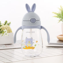 Load image into Gallery viewer, Rabbit Baby Feeding Cup with a Straw BPA Free Children Feeding Drinking Handle Water Bottles Training Cup For Milk For Kids and baby
