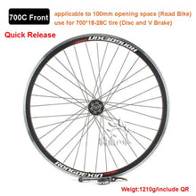 Load image into Gallery viewer, Cruiser Tour Bike Wheelset, Double Deck Rim, Front Wheel Disc, V Brake, Rear Back Wheels, Cassette and Screwed Hub, 36H, 700C
