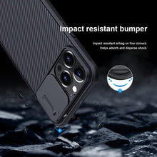 Load image into Gallery viewer, Super Hard Back Soft Shock Absorb Cover for iPhone 13 Pro Max Case Slide Camera Business Black Elegant Back Cover for iPhone 13 Mini 13 Pro Max Case
