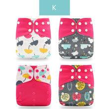 Load image into Gallery viewer, 4PCS/SET Washable Eco-friendly Diaper Ecological Adjustable Nappy Reusable Cloth Diapers Set For Baby and Kids
