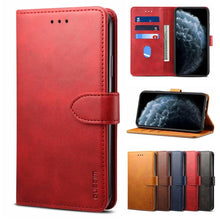Load image into Gallery viewer, Luxury Red Leather Magnetic Flip Case For Iphone 14 12 13 11 11 Pro Max Xr Xs Max X  Wallet Cover For iphone Leather Wallet Case Card Slots Kickstand Magnetic Buckle Flip Phone Cover
