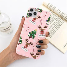 Load image into Gallery viewer, Christmas Beautiful Santa Phone Case For iPhone 13 14 12 11 Pro Max Mini 14Plus Soft Silicone Cover Christmas Silicone Mobile Phone Case Protective Case Comfortable Case for iPhone
