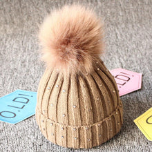 Load image into Gallery viewer, Trend Cute Newborn Baby Winter Warm Hats Infant Kids Girls Boys Knit Hat With Pompom Ball Beanie Caps For Girls
