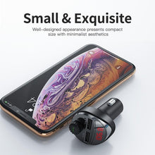 Load image into Gallery viewer, Black Car Charger FM Transmitter Bluetooth Car Audio MP3 Player TF Card Car Kit 3.4A Dual USB Car Phone Charger
