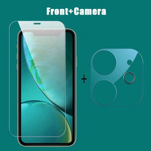 Load image into Gallery viewer, 3 In 1  2PCS Front+Back+Lens Full Cover Tempered Glass Film For iPhone 12 11 Pro Max Mini Screen Protector For iPhone 13 Pro Max Glass Temper Glass Film Temper Glass Film Premium HD Clarity Anti-Fingerprint/Scratch for iPhone

