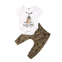 Load image into Gallery viewer, Summer Newborn Baby Clothes Cartoon Print Short Sleeve Romper Tops Long Pants Outfits
