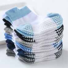 Load image into Gallery viewer, 6 Pairs Cotton Baby 's Non-slip Boat Low Cut Floor Socks With Rubber Grips For Boys &amp; Girls Sock
