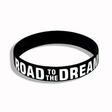 Load image into Gallery viewer, New Trend Motivation "The Road to Dreams" "Never Give Up"  Inspirational Silicone Rubber Bracelet Elastic Band  Brecelet for Women and Men In Unisex Design
