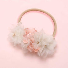 Load image into Gallery viewer, Modern Fashion Floral Headband Newborn Baby Elastic Hairbands Pearl Fresh Style Bow Knot For Girls
