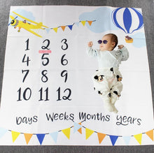 Load image into Gallery viewer, Newborn baby Monthly Growth  Blanket Photography Props Background Cloth For Baby
