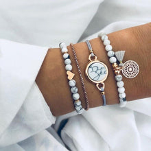 Load image into Gallery viewer, Fashion Bohemia Leaf Round Knot Cuff Bangle Gold Chain Charm Bracelet  for Women Simple Geometric Bracelets Luxury Jewelry
