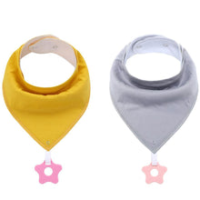 Load image into Gallery viewer, 100% Organic Cotton Super Absorbent And Soft Unisex Baby Bandana Drool Bibs And Teething Toys For Newborn
