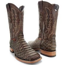 Load image into Gallery viewer, Soto Boots Mens Tan Python Print Boots H50032
