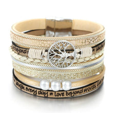 Load image into Gallery viewer, High Quality Handmade Elegant Fashion Luxury Modern New Amazing Charm Pearl Life of tree Leather Bracelets For Women
