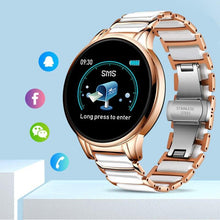 Load image into Gallery viewer, New Ceramic Smart Sport Fitness Watch For Women With Heart Rate Blood Pressure Monitor For Android and  IOS Sistems Sport Multifunctional Steel Belt Smartwatch
