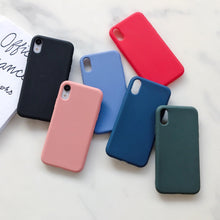 Load image into Gallery viewer, Ultra Thin Slim Fit Soft Grip Anti-Scratch Protective Cover Thicker Candy Phone Case for iPhone Soft Silicon Back Phone Cover for iPhone 12 13 Pro Max iphone Case

