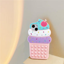 Load image into Gallery viewer, 3D Delicious Cherry Ice Cream Silicone Phone Case For iphone 13 12 11 Pro Max Xs Xr 7 8 Plus X Se finger bubble game soft cover 3D Cartoon Cupcake Shape Soft Silicone Full Protection Shockproof Case
