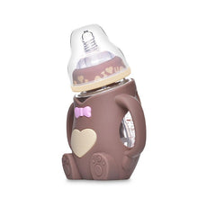 Load image into Gallery viewer, Infant Cartoon Baby Cute Feeding Glass Bottle Safe Silicone Milk Bottle With Handle Newborn Drink Training Colorful Feeding Bottles
