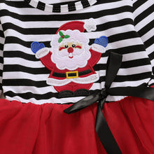 Load image into Gallery viewer, Baby Girls Christmas Santa Striped Print Dress+ Headband Princess Party Outfit Excellent Look
